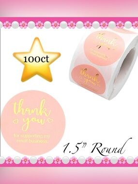 100 ~1.5” Thank You Boutique Stickers 🌟🆕🌟 2 For $15 (Bundle & Save)
